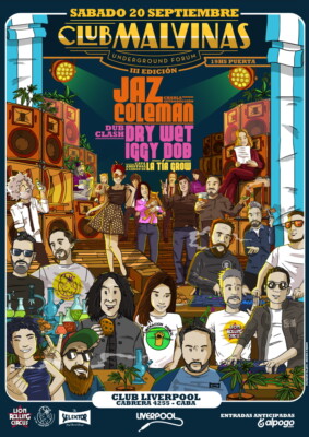 póster original del evento de apertura del club malvinas